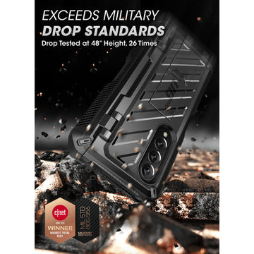 Galaxy Z Fold4 Unicorn Beetle PRO Rugged Case with S-Pen Holder-Black