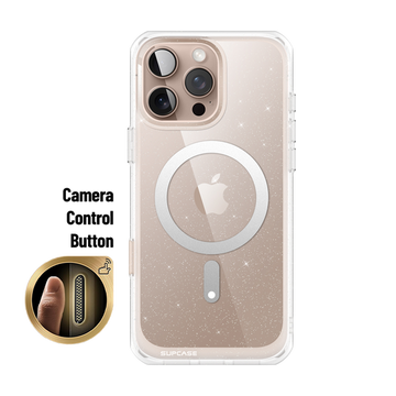 iPhone 16 Pro 6.3 inch Unicorn Beetle MAG Slim Clear MagSafe Camera Control Button Case-Glitter Pink