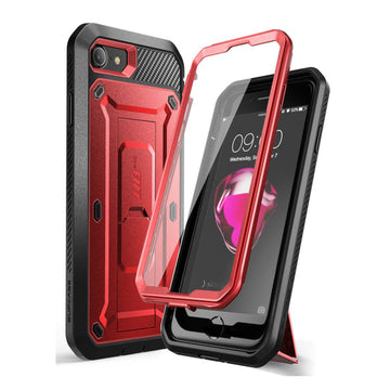 iPhone SE Unicorn Beetle Pro Full-Body Case with Kickstand-Metallic Red