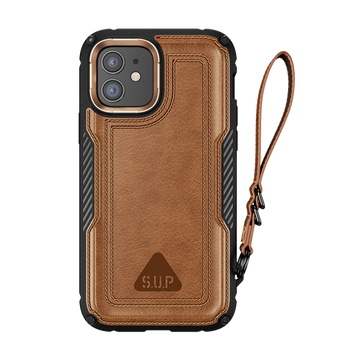 iPhone 12 6.1 inch Unicorn Beetle Royal Rugged Leather Case-Brown
