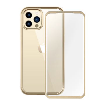 iPhone 13 Pro Max 6.7 inch Unicorn Beetle Edge with Screen Protector Clear Case-Gold