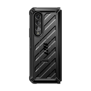 Galaxy Z Fold4 Unicorn Beetle Kickstand Case with Screen Protector-Black