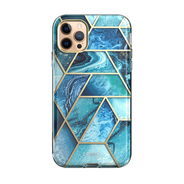 i-Blason Cosmo Series Case for iPhone 12 Pro Max 6.7 inch (2020 Release), Slim Full-Body Stylish Protective Case with Built-in Screen Protector, 6.7'' (Ocean)