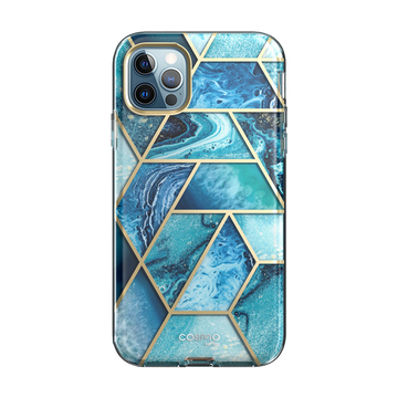 i-Blason Cosmo Series Case for iPhone 13 Pro Max 5G 6.7 inch (2021 Release), Slim Full-Body Stylish Protective Case with Built-in Screen Protector (Ocean)