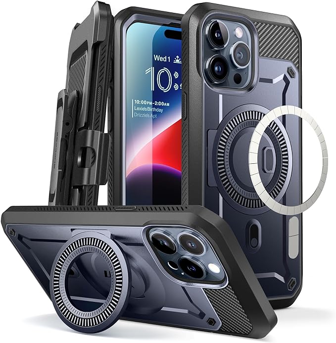 SUPCASE Unicorn Beetle Pro Mag Case for iPhone 15 Pro 6.1", Compatible with MagSafe Full Body Rugged Case with Built-in Screen Protector & Kickstand & Belt-Clip (Mountain)…