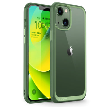 iPhone 14 6.1 inch Unicorn Beetle Style Slim Clear Case-Green