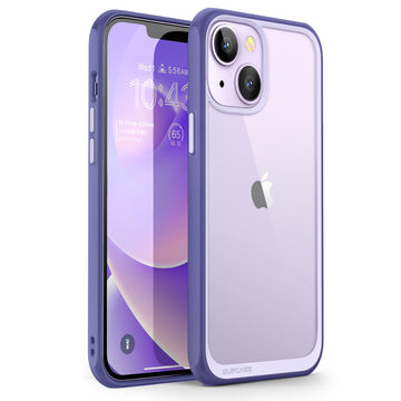 iPhone 14 6.1 inch Unicorn Beetle Style Slim Clear Case-Purple