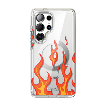 Galaxy S25 Ultra Cosmo Cute Case -Orange Flame