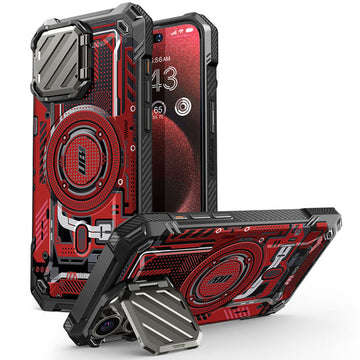 iPhone 15 Pro Max 6.7 inch Unicorn Beetle MAG XT MagSafe Case- Red Circuit