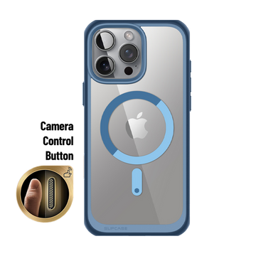 iPhone 16 Pro Max 6.9 inch Unicorn Beetle MAG Slim Clear MagSafe Camera Control Button Case-Blue
