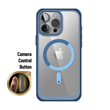 iPhone 16 Pro Max 6.9 inch Unicorn Beetle MAG Slim Clear MagSafe Camera Control Button Case-Blue