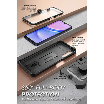 SUPCASE for Samsung Galaxy A16 Case with Screen Protector (Unicorn Beetle Pro), [Built-in Stand & Belt-Clip] [Military-Grade Protection] Full Body Heavy Duty Phone Case for Galaxy A16 (2024) (Black)