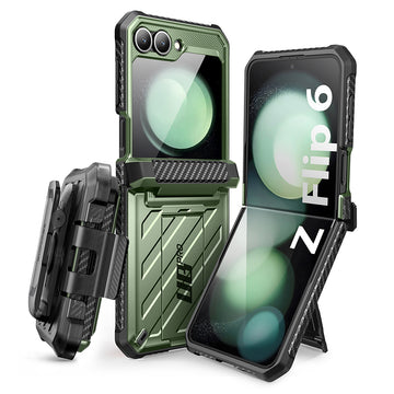 Galaxy Z Flip6 Unicorn Beetle PRO Rugged Case with Belt Clip-Dark Green