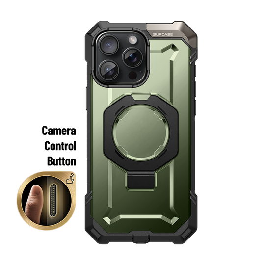iPhone 16 Pro 6.3 inch UB Grip MagSafe Camera Control Button Phone Case-Dark Green