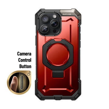 iPhone 16 Pro Max 6.9 inch UB Grip MagSafe Camera Control Button Phone Case-Metallic Red