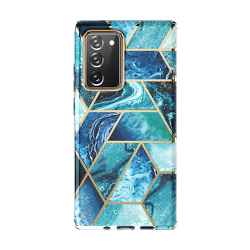i-Blason Cosmo Series Case Designed for Galaxy Note 20 6.7 inch (2020 Release), Protective Bumper Marble Design Without Built-in Screen Protector (Ocean)