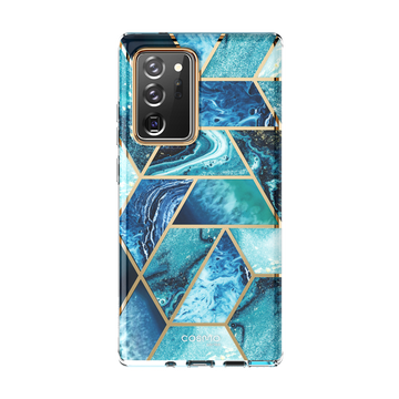 i-Blason Cosmo Series Case Designed for Galaxy Note 20 Ultra (2020 Release), Protective Bumper Marble Design Without Built-in Screen Protector (Ocean)