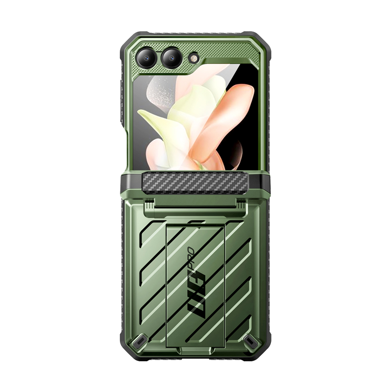 Galaxy Z Flip5 Unicorn Beetle PRO Rugged Case with Belt Clip-Dark Green