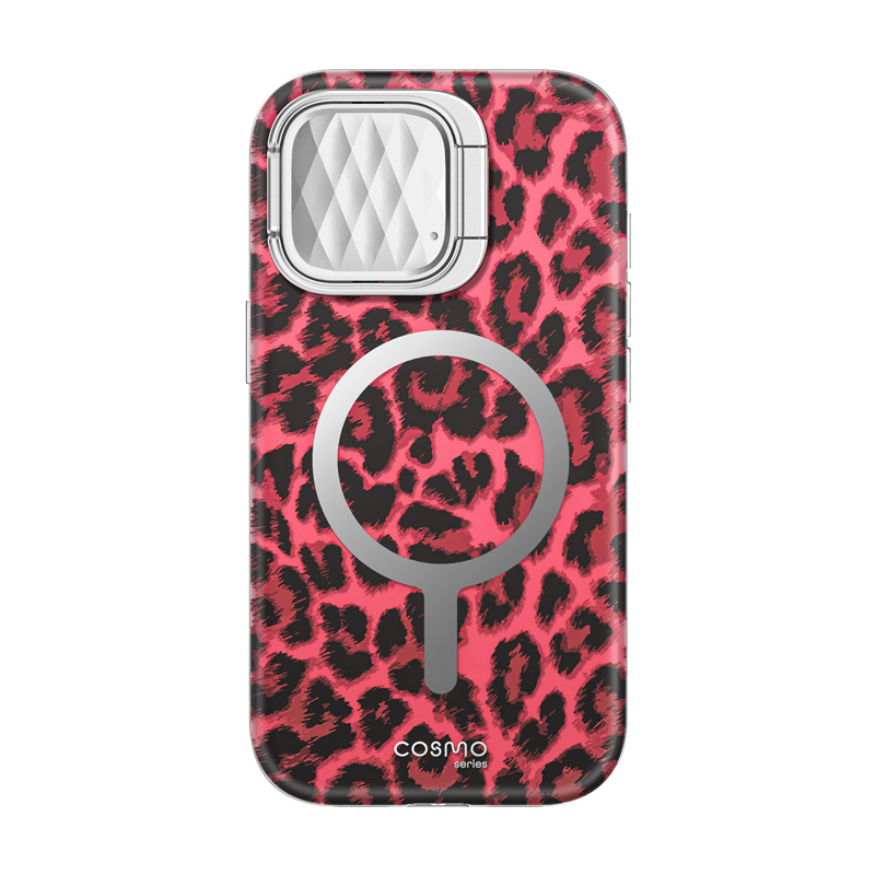 iPhone 15 Cosmo Mag Case - Pink Leopard