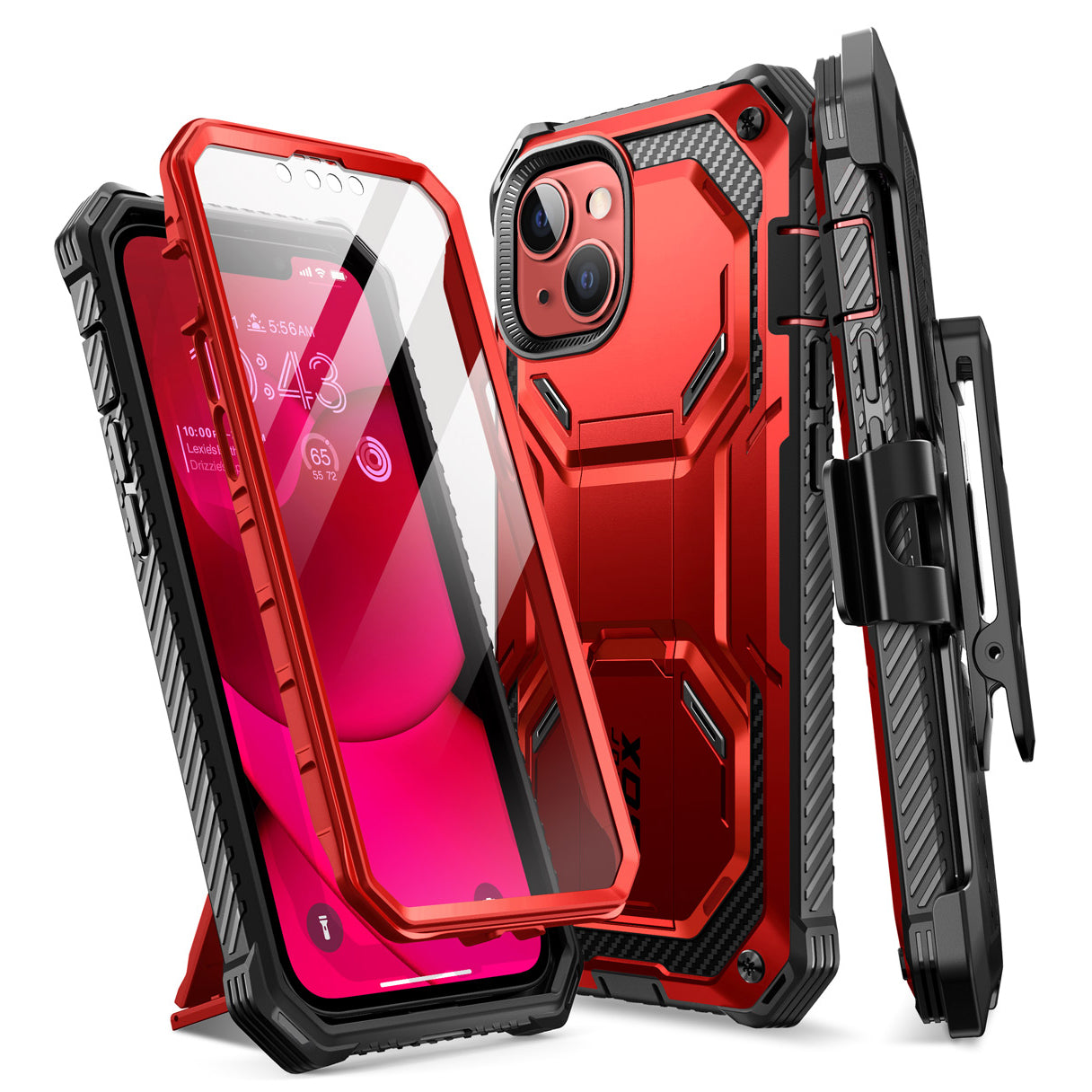 iPhone 14 Max Armorbox Case - Metallic Red