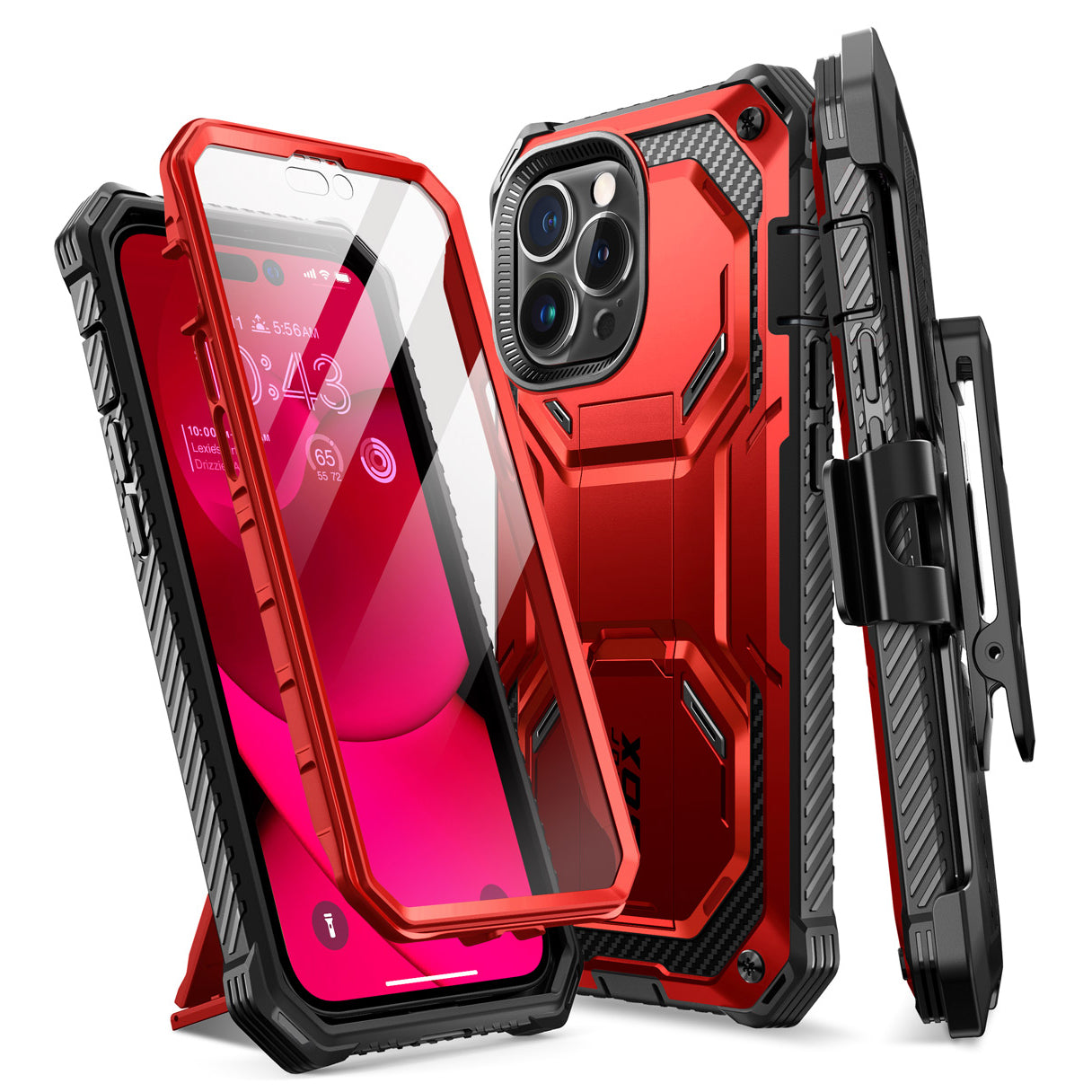 iPhone 14 Pro Armorbox Case - Metallic Red