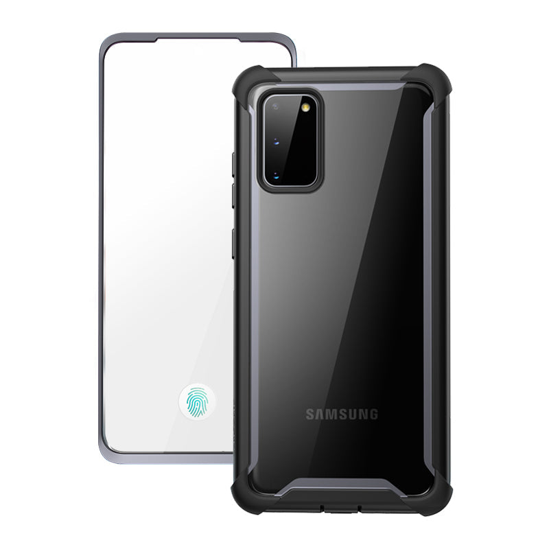i-Blason Ares Case for Samsung Galaxy S20 5G (2020 Release), Dual Layer Rugged Clear Bumper Case with Built-in Screen Protector (Black)