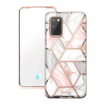 i-Blason Cosmo Series Case for Samsung Galaxy S20 5G (2020 Release), Slim Stylish Protective Bumper Case with Built-in Screen Protector, Marble, 6.2''