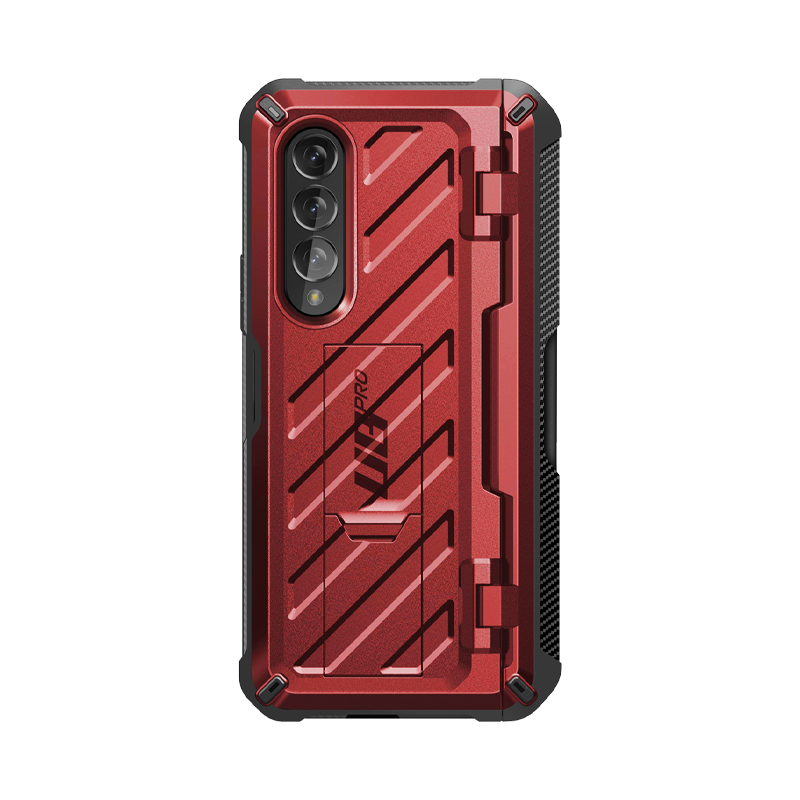 Galaxy Z Fold4 Unicorn Beetle PRO Rugged Case with S-Pen Holder-Metallic Red