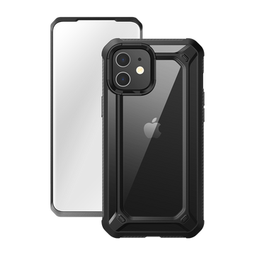 SUPCASE Unicorn Beetle EXO Pro Series Case for iPhone 12 Mini (2020 Release) 5.4 Inch, with Built-in Screen Protector Premium Hybrid Protective Clear Bumper Case (Black)
