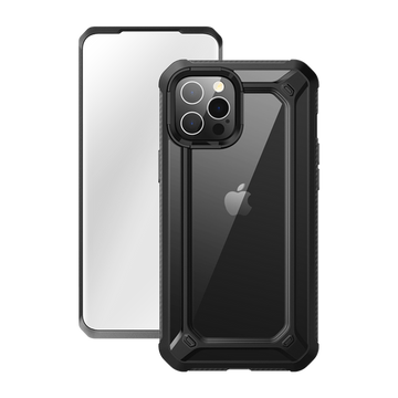 SUPCASE Unicorn Beetle EXO Pro Series Case for iPhone 12 Pro Max (2020 Release) 6.7 Inch, with Built-in Screen Protector Premium Hybrid Protective Clear Bumper Case (Black)