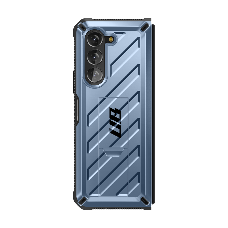 Galaxy Z Fold5 Unicorn Beetle Kickstand Case with Screen Protector-Metallic Blue