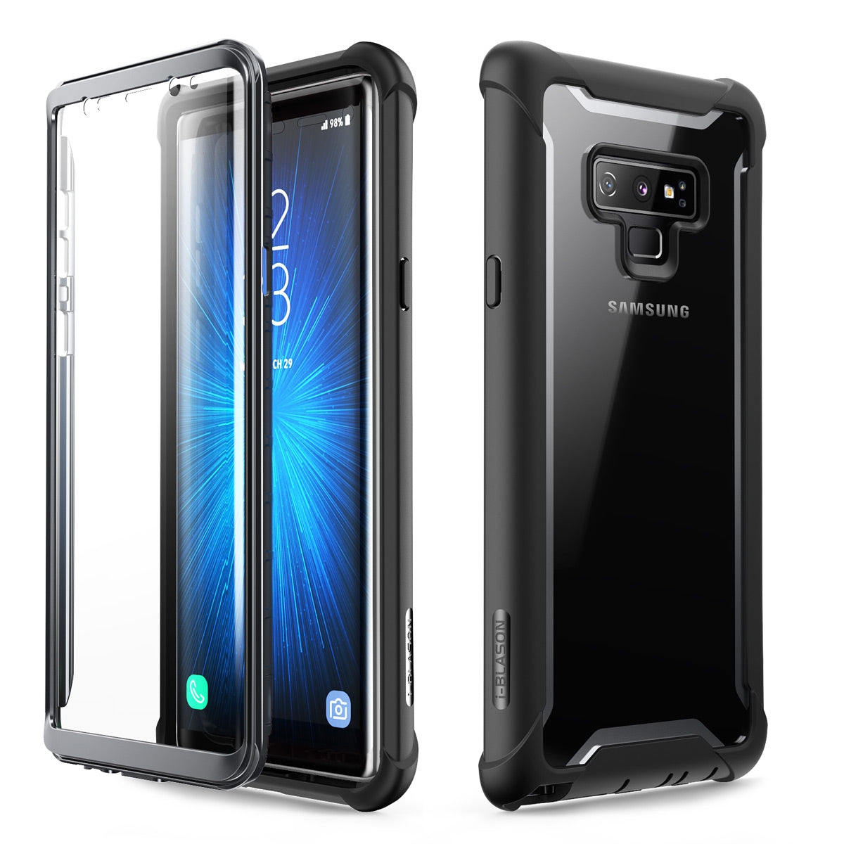 i-Blason Ares Designed for Galaxy Note 9 Case, Full-Body Rugged Clear Bumper Case with Built-in Screen Protector for Galaxy Note 9 2018 Release, Black