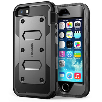 i-Blason iPhone 5SE Case, [Armorbox] i-Blason built in [Screen Protector] [Full body] [Heavy Duty Protection ] Shock Reduction / Holster / Bumper Case for Apple iPhone 5 SE 2016 Release