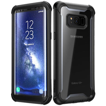 i-Blason Case for Galaxy S8+ Plus 2017 Release, Ares Full-Body Rugged Clear Bumper Case with Built-in Screen Protector for Samsung Galaxy S8+ Plus (Black)