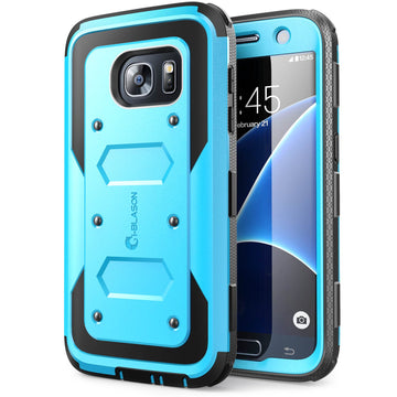 i-Blason Galaxy S7 Case, [Armorbox] built in [Screen Protector] [Full body] [Heavy Duty Protection ] Shock Reduction/Bumper Case for Samsung Galaxy S7 2016 Release (Blue)