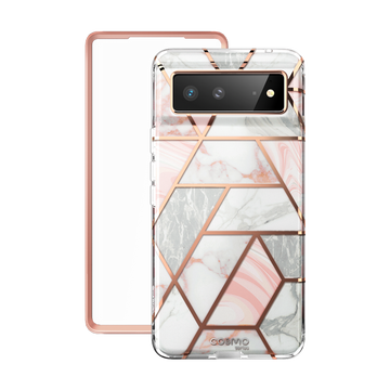 i-Blason Cosmo Series for Google Pixel 6 Case (2021), Slim Full-Body Stylish Protective Case with Built-in Screen Protector (Marble)