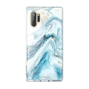 i-Blason Cosmo Series Case Designed for Galaxy Note 10 (2019 Release), Protective Bumper Marble Design Without Built-in Screen Protector (Blue)
