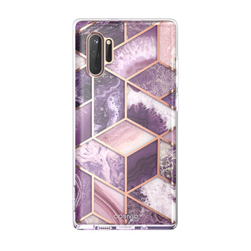 i-Blason Cosmo Series Case Designed for Galaxy Note 10 (2019 Release), Protective Bumper Marble Design Without Built-in Screen Protector (Purple)