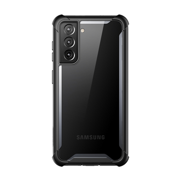 i-Blason Ares Series Designed for Samsung Galaxy S21 FE 5G Case (2022 Release), Dual Layer Rugged Clear Bumper Case with Built-in Screen Protector (Black)