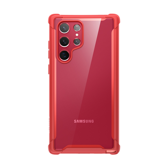 Galaxy S22 Ultra Ares Clear Rugged Case - Red