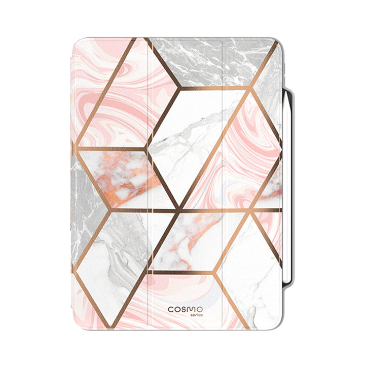 i-Blason Cosmo Case for iPad Pro 11.0 Inch (2018 2020 and 2021 Version) Full-Body Trifold Stand Protective Case Smart Cover with Auto Sleep/Wake & Pencil Holder (Marble)