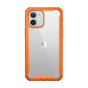 i-Blason Ares Series Designed for iPhone 12 Mini Case (2020), Dual Layer Rugged Clear Bumper Case with Built-in Screen Protector (Orange) (iPhone12Mini-Ares-SP)