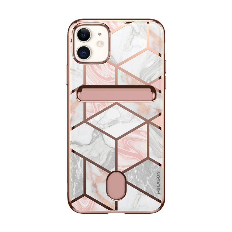 i-Blason Cosmo Wallet Case for iPhone 12, iPhone 12 Pro 6.1 inch (2020 Release), Slim Designer Wallet Protective Case with Card Holder (Marble)