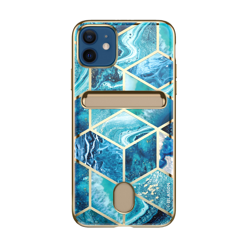 iPhone 12 Cosmo Wallet Case - Ocean Blue