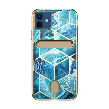iPhone 12 Cosmo Wallet Case - Ocean Blue