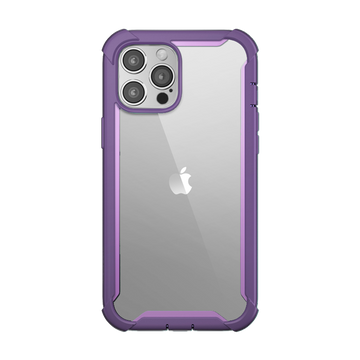 i-Blason Ares Case for iPhone 12 Pro Max 6.7 inch (2020 Release), Dual Layer Rugged Clear Bumper Case with Built-in Screen Protector (Purple)