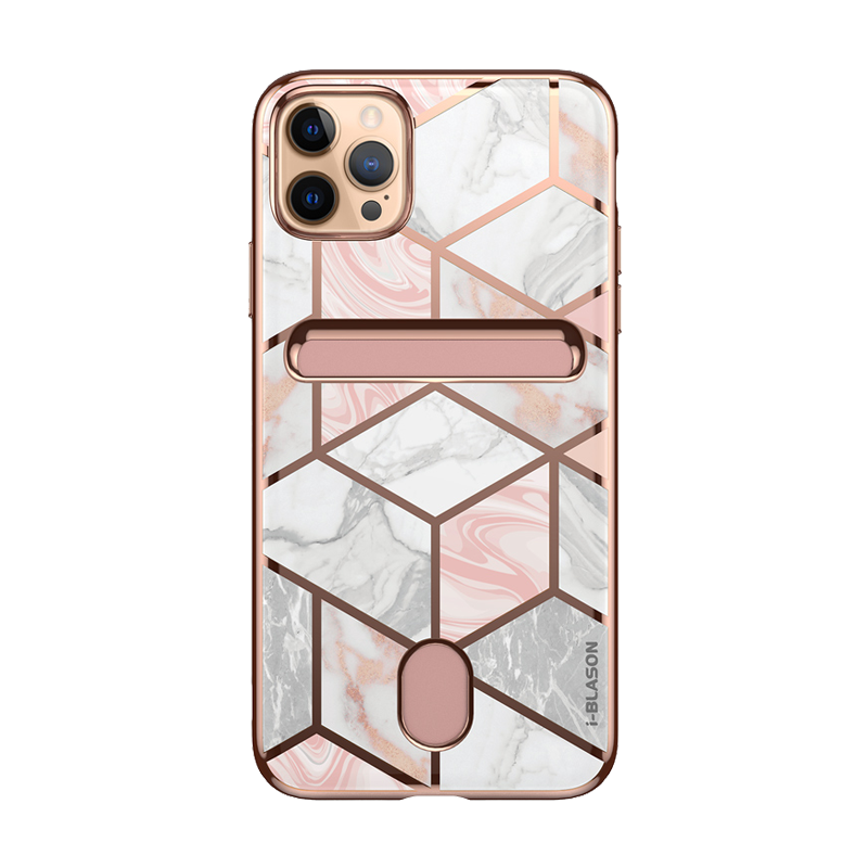 iPhone 12 Pro Max Cosmo Wallet Case - Marble Pink