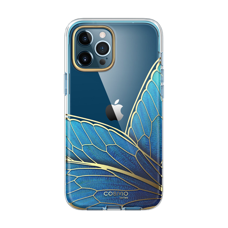 i-Blason Cosmo Series Case for iPhone 12 Pro Max 5G 6.7 inch (2020 Release), Slim Full-Body Stylish Protective Case with Built-in Screen Protector (Butterfly)
