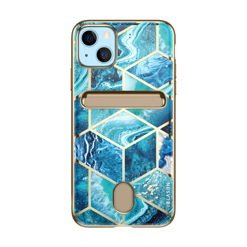 iPhone 13 Cosmo Wallet Case - Ocean Blue