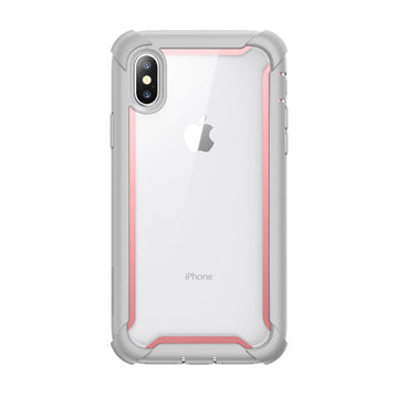 i-Blason Ares Designed for iPhone Xs Case, iPhone X Case, Full-Body Rugged Clear Bumper Case with Built-in Screen Protector for iPhone Xs 5.8 Inch (2018 Release) (Pink)